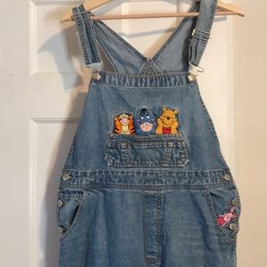 Disney Winnie the Pooh embroidered overalls L